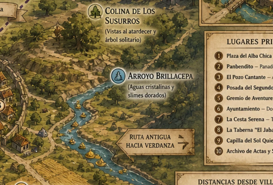 Detalle del Arroyo Brillacepa en el mapa turístico