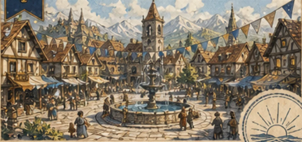 Ilustración turística de Plaza del Alba Chica