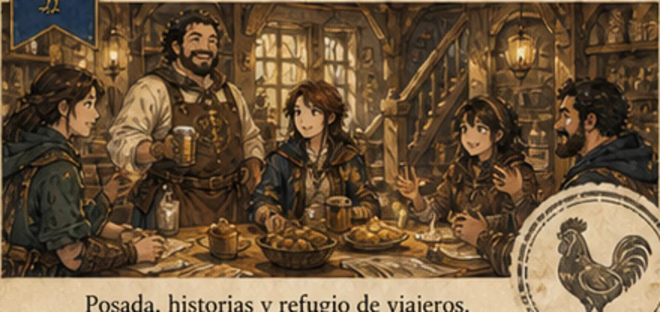 Ilustración turística de Posada del Segundo Gallo